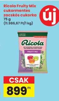 Ricola Fruity Mix cukormentes zacskós cukorka