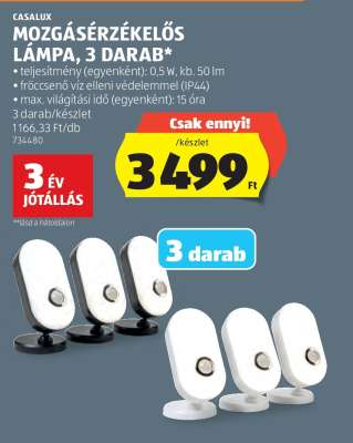 CASALUX Mozgásérzékelős lámpa, 3 darab