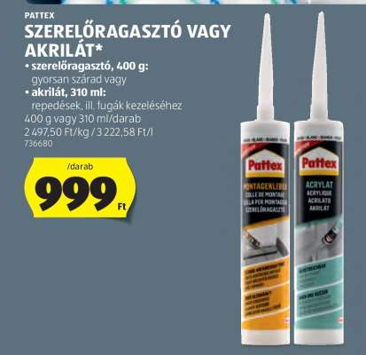 Pattex Szerelőragasztó vagy Akrilát