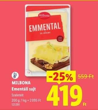 MILBONA Ementáli sajt