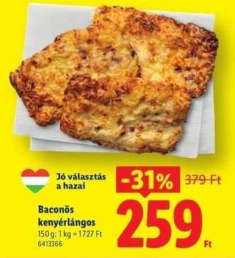 Baconös kenyérlángos