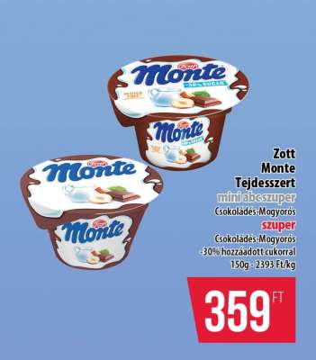 Zott Monte Tejdesszert
