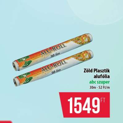 Zöld Plasztik alufólia