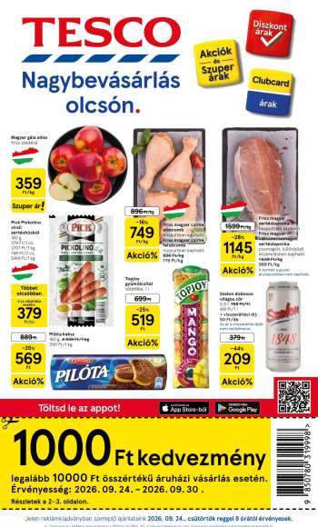 Újság TESCO - 2026.09.24 - 2026.09.30.