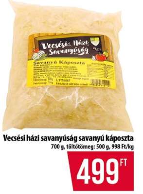 Vecsési házi savanyúság savanyú káposzta