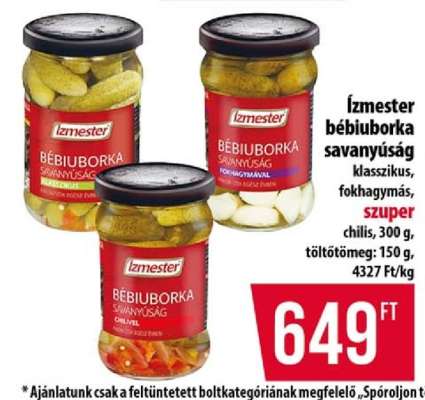 Ízmester bébiuborka savanyúság