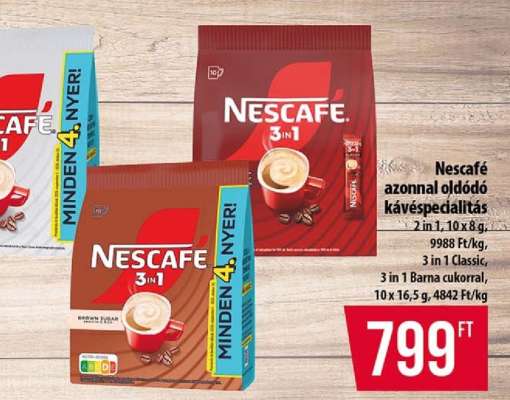 NESCAFÉ azonnal oldódó kávéspecialitás