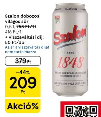 Szalon dobozos világos sör