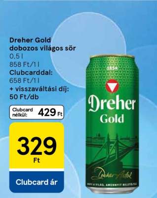 Dreher Gold dobozos világos sör