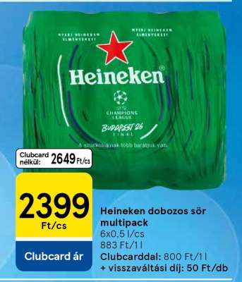Heineken dobozos sör multipack