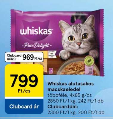 Whiskas alutasakos macskaeledel