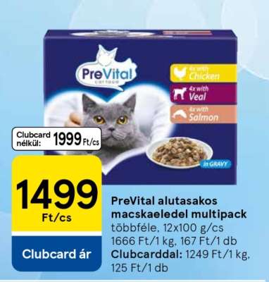 PreVital alutasakos macskaeledel multipack