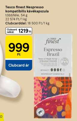Tesco finest Nespresso-kompatibilis kávékapszula