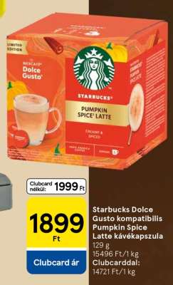 Starbucks Dolce Gusto kompatibilis Pumpkin Spice Latte kávékapszula