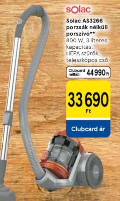 Solac AS3266 porzsák nélküli porszívó