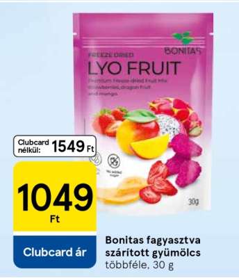 Bonitas fagyasztva szárított gyümölcs