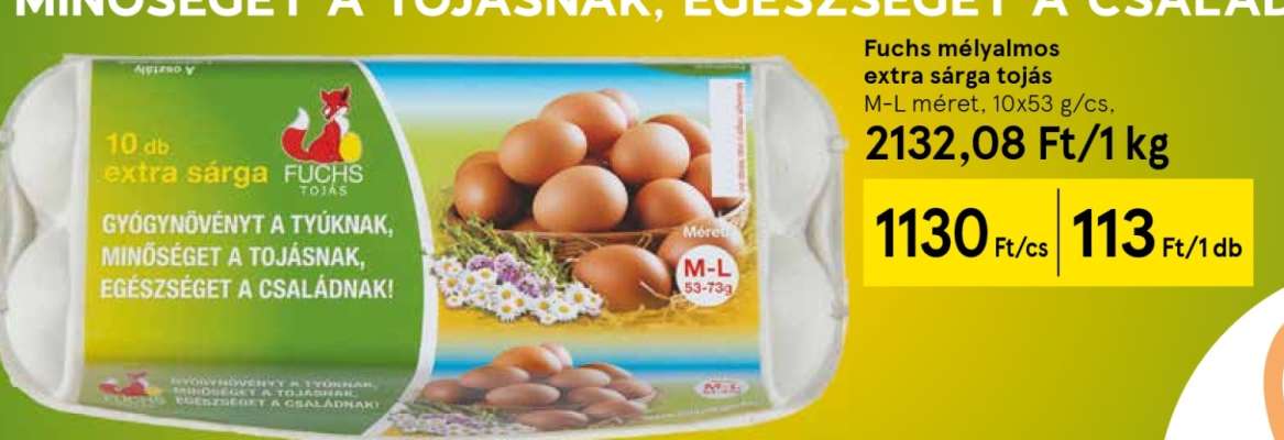 Fuchs mélyalmos extra sárga tojás