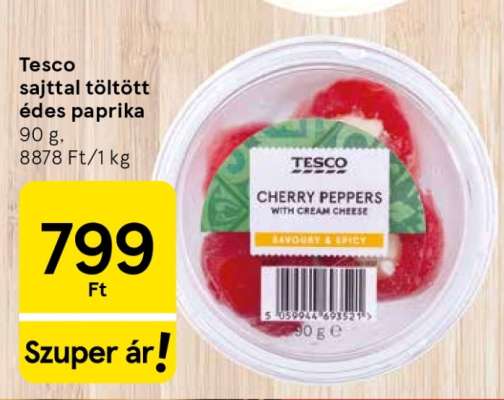 Tesco sajttal töltött édes paprika