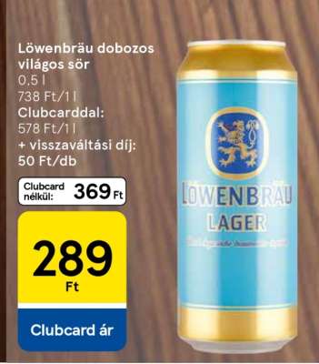 Löwenbräu dobozos világos sör