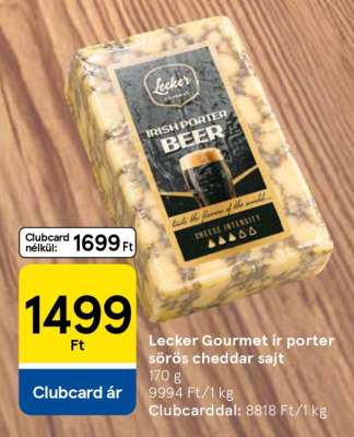 Lecker Gourmet ír porter sörös cheddar sajt