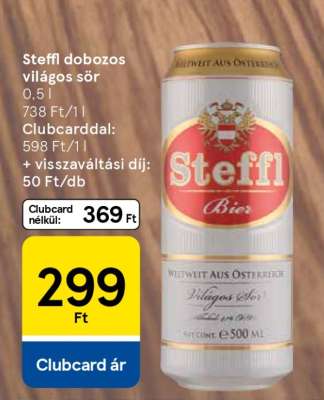 Steffl dobozos világos sör