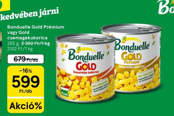 Bonduelle Gold Prémium vagy Gold csemegekukorica