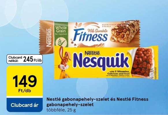 Nestlé gabonapehely-szelet és Nestlé Fitness gabonapehely-szelet