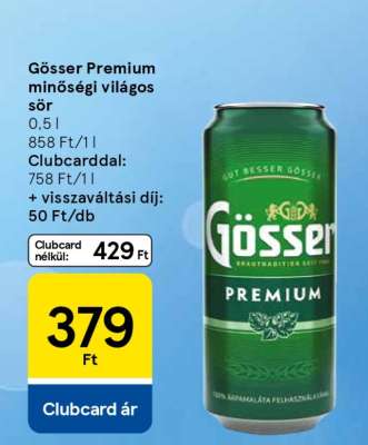 Gösser Premium minőségi világos sör