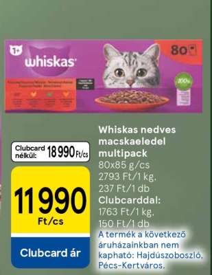 Whiskas nedves macskaeledel multipack