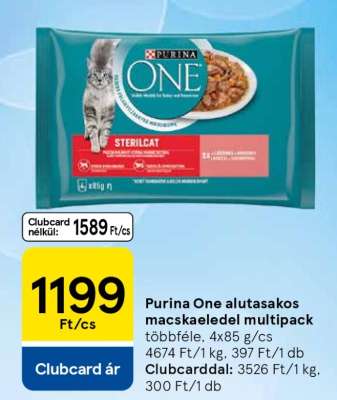 Purina One alutasakos macskaeledel multipack