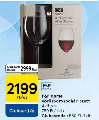 F&F Home vörösborospohár-szett