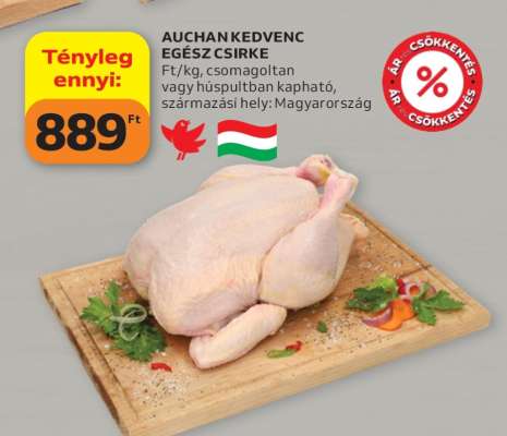 AUCHAN KEDVENC EGÉSZ CSIRKE