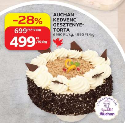 AUCHAN KEDVENC GESZTENYETORTA