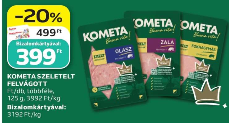 Kométa szeletelt felvágott