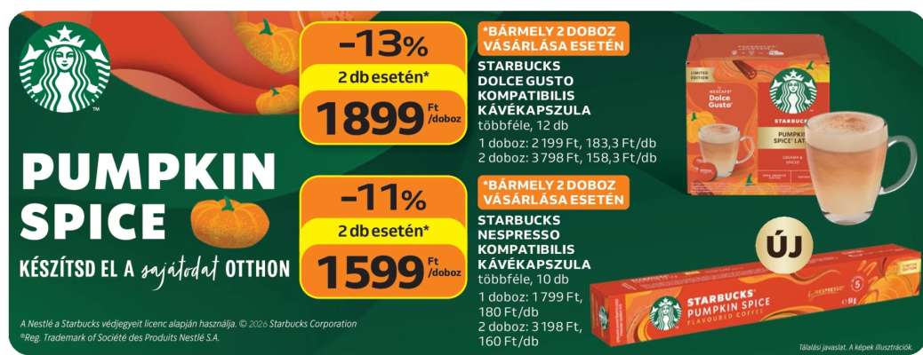 Starbucks Dolce Gusto Kompatibilis Kávékapszula