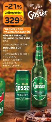 Gösser Prémium Világos Üveges Sör / Dobozos Sör
