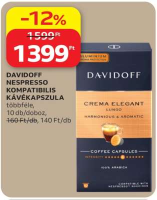 DAVIDOFF Nespresso kompatibilis kávékapszula