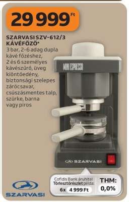 SZARVASI SZV-612/3 KÁVÉFŐZŐ