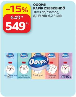 Ooops! papír zsebkendő