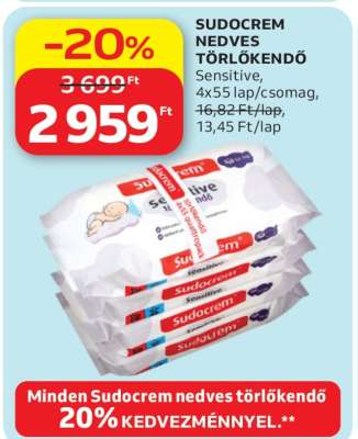 Sudocrem nedves törlőkendő