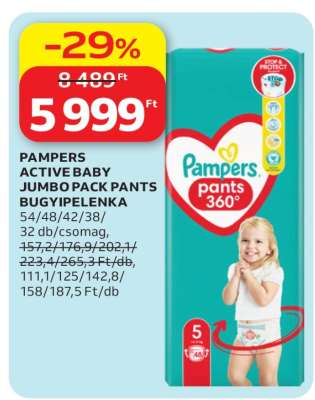 Pampers Active Baby Jumbo Pack Pants Bugyipelenka
