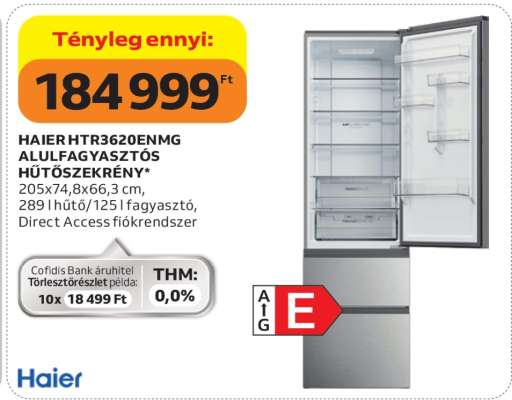 HAIER HTR3620ENMG ALULFAGYASZTÓS HŰTŐSZEKRÉNY