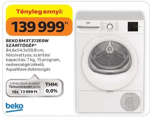 BEKO BM3T3720EW SZÁRÍTÓGÉP