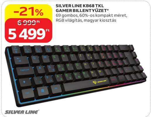 SILVER LINE KB68 TKL GAMER BILLENTYŰZET