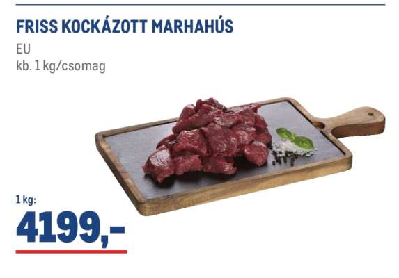 Friss kockázott marhahús