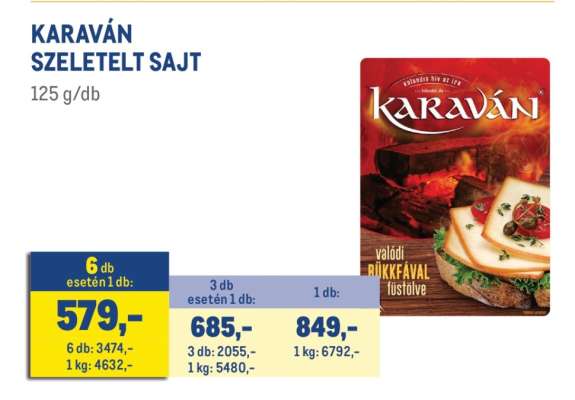Karaván szeletelt sajt