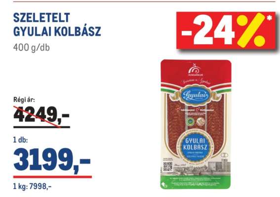 Szeletelt Gyulai Kolbász