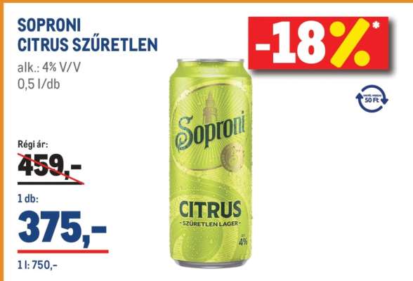 SOPRONI CITRUS SZŰRETLEN