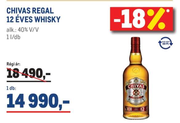CHIVAS REGAL 12 ÉVES WHISKY