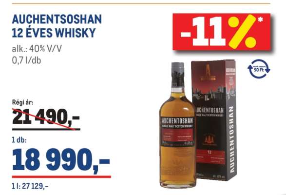 AUCHENTOSHAN 12 ÉVES WHISKY